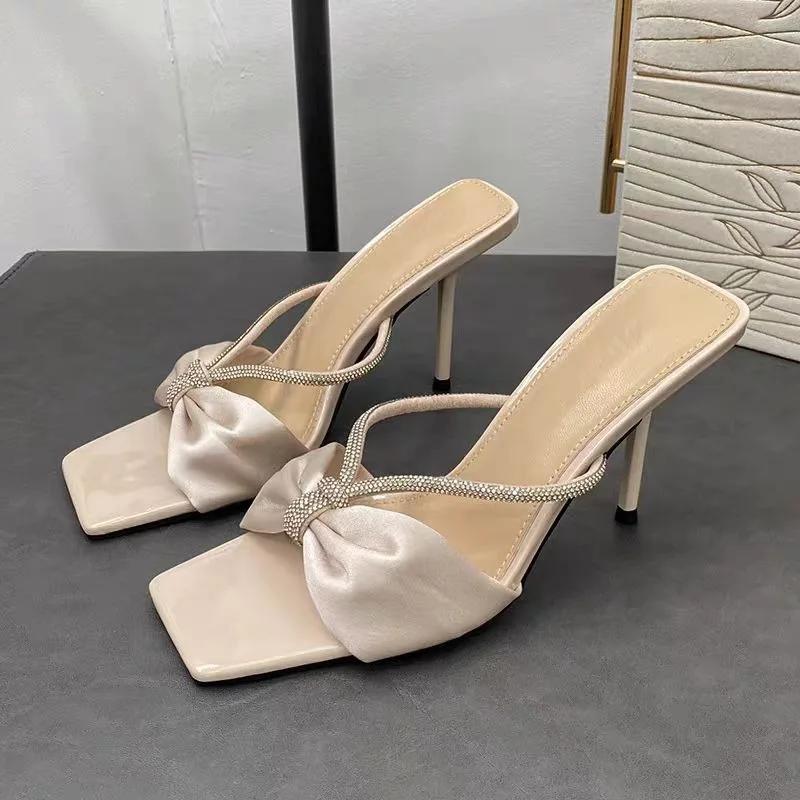 Fashion With Heel Woman Slippers Open Toe Shoes for Women Cheap Liquidation Sandals On Sale Designer Luxury Slides Offer Summer Footwear