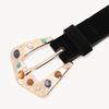 Casual PU Leather Belt Luxury Design Waist Belt Trendy Suede Rivet Belt  For Women