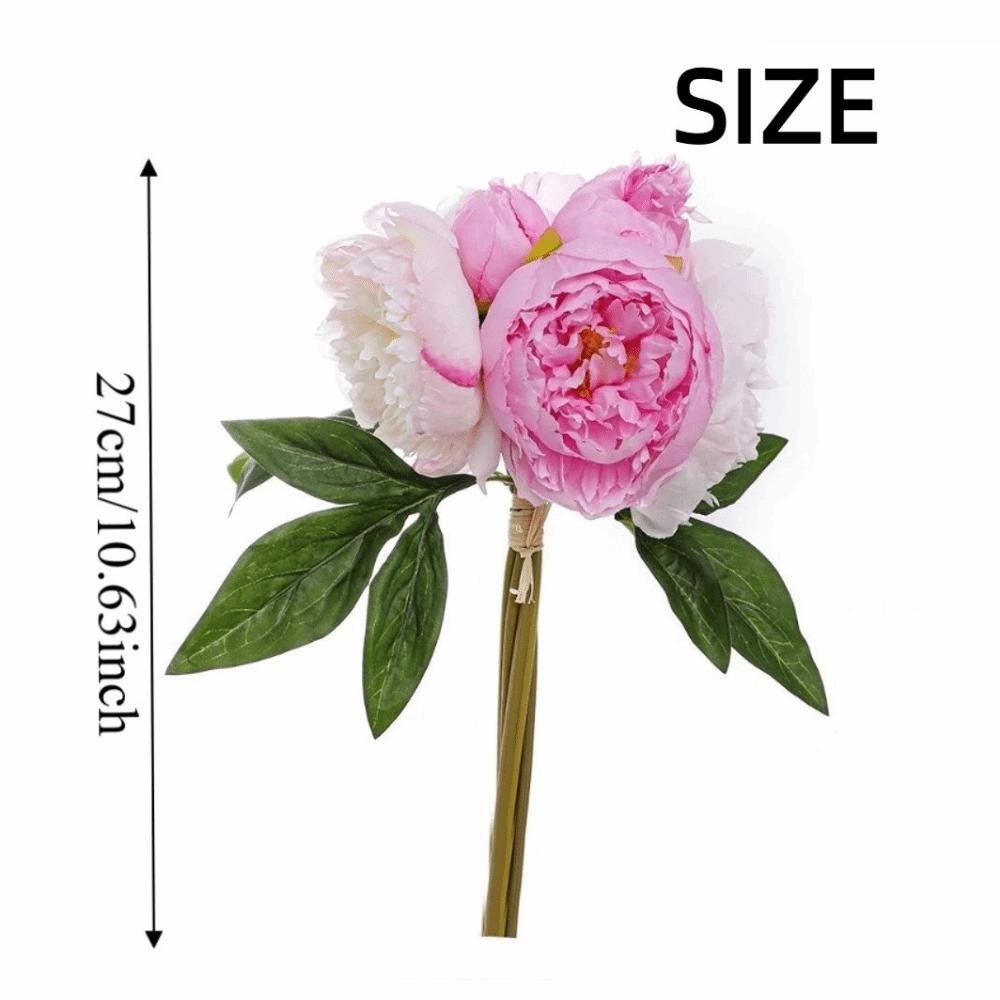 Creative Artificial Peony Bouquet Realistic Silk Flower Simulated Rose Flower Handmade Lightweight Artificial Peony Flowers