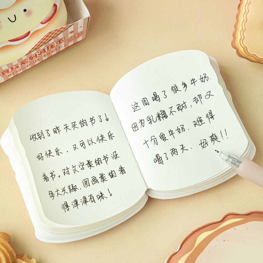 PU Cover Paper Memo Pad Cartoon Toast Squishy Notebook Mini Squeeze Diary Stationery Use