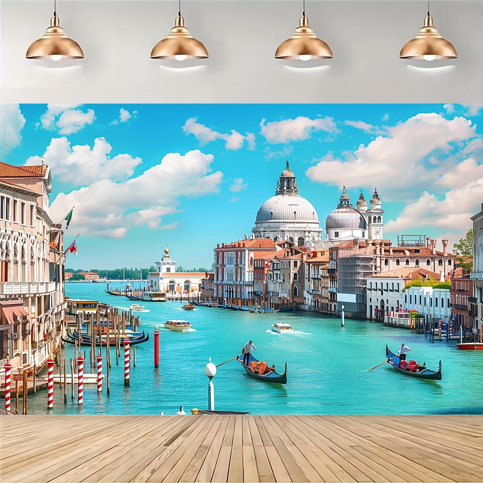 Italian background: Gondola on the Grand Canal in Venice background: Italian photography background: Italian party decoration 100x150cm