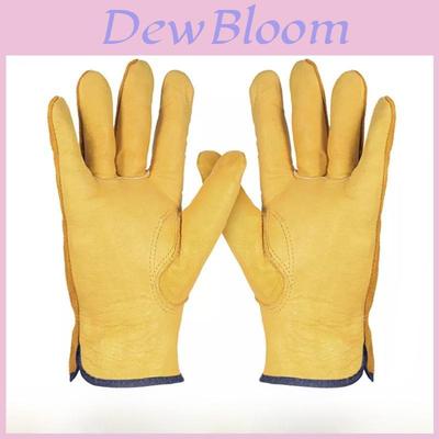 Work Gloves Cowhide Leather Gardening Mechanical Welding Safety For Industrial Use
