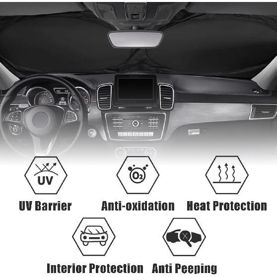 Cat Car Windshield Sun Shade Foldable Sunshade Front Window Cover Sun Visor Protector Accessories (59X27.5 Inches)