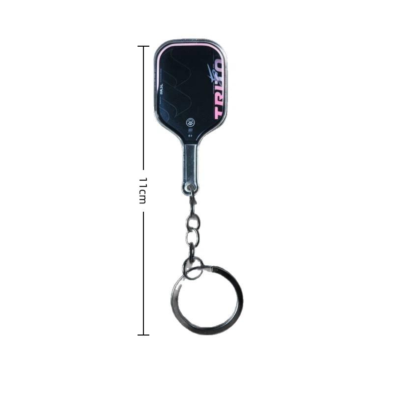 Pickleball Racket Acrylic Key Ring Colorful Hollow Golf Ball Design Lightweight Keychain for Backpack Decor