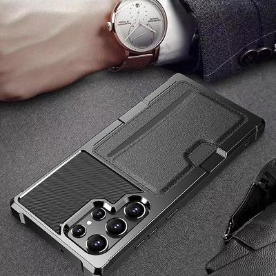 For Galaxy S25 Ultra Card Slot Case for Samsung Galaxy S25 Ultra S24 FE S22 S23 S21 Plus Black Phone Accessories