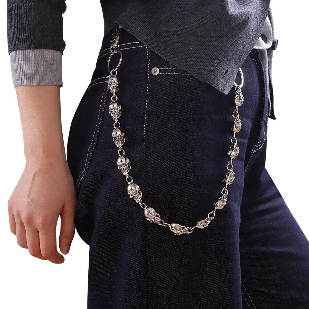 1x Waist Chain Jean Chain Punk Gothic Skull Design Wallet Chain Adjustable Trouser Chain