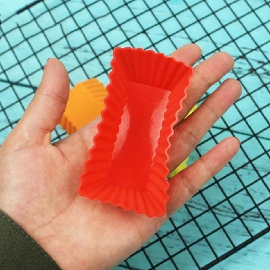 10Pcs/Set Silicone Cake Rectangular Moulds Cup Jelly Chocolate Soap Mold Household Kitchen Baking Dessert Mould Color Random