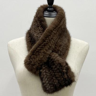 Fular tricotat din blană de nurcă pentru femei, cald, moale, șaluri de damă elegante, guler solid pentru gât, 80cmx12cm