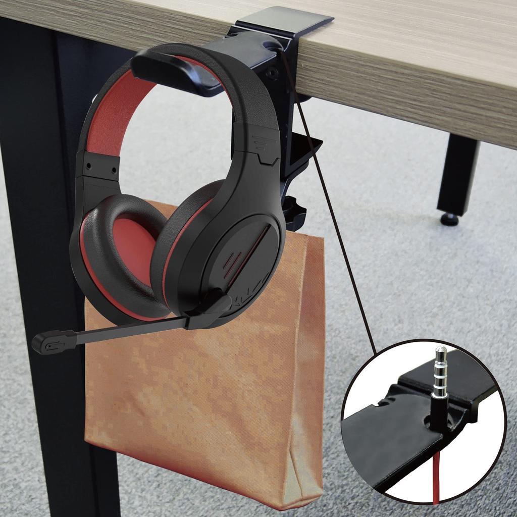 Seena Headphone Hanger, Double Hook Type, Headphone Stand with Clamp, Multifunctional Aluminum, 360-Degree Rotation, Cup, Desk Mount, Heavy-Duty, 5kg