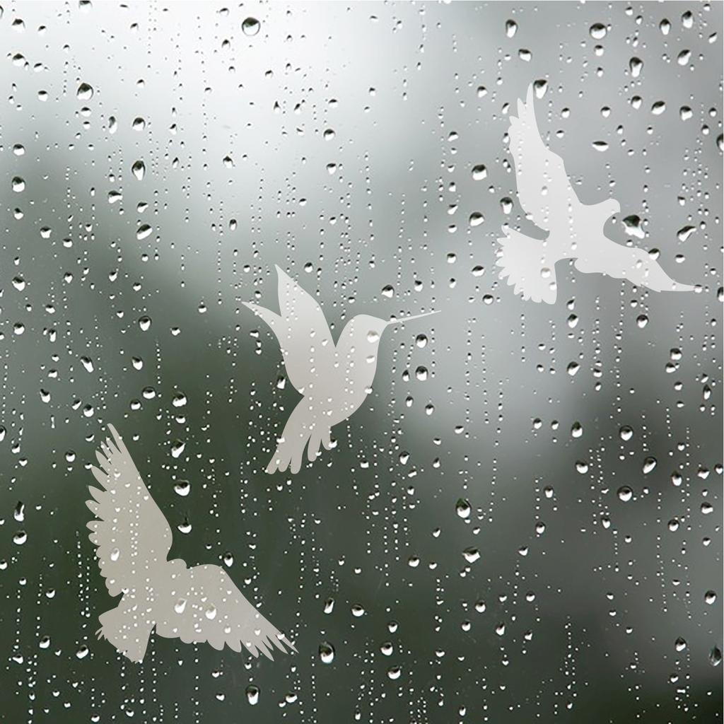 Anti-collision Window Stickers White Hummingbird Removable Window Decorative Stickers Warning Bird Static Glass Stickers