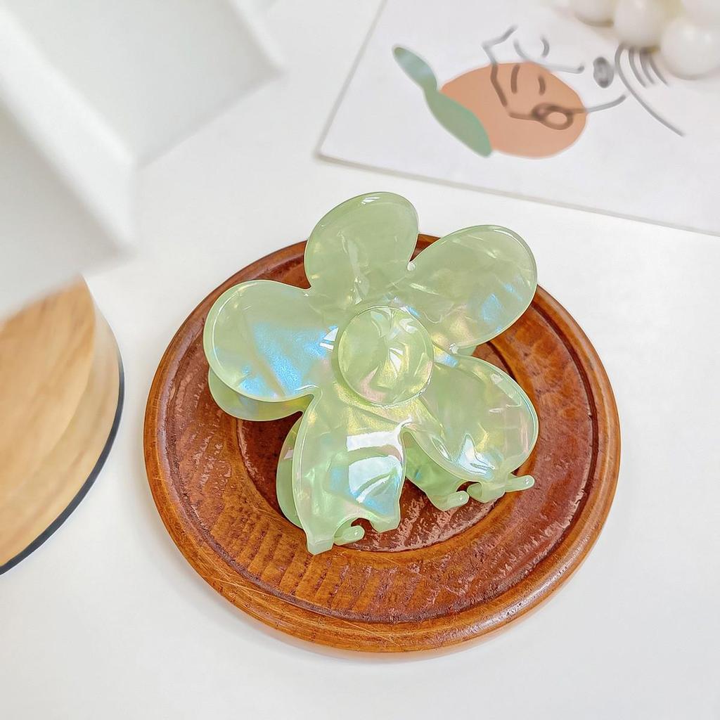 Iridescent Mermaid Shark Clip: Large Korean Acetate Hair Claw for Women's Updo