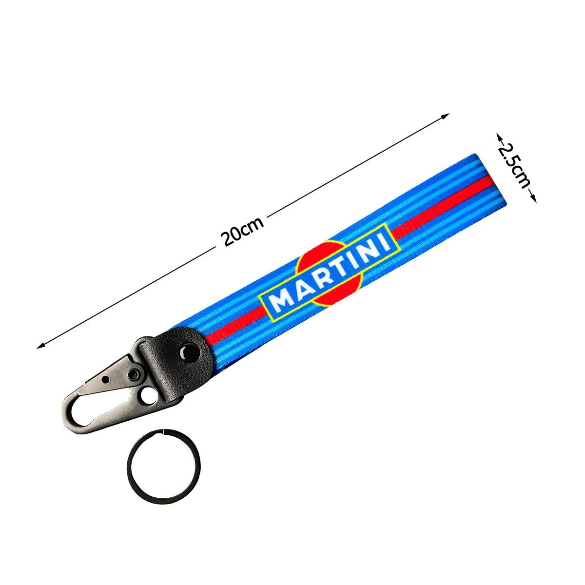 

Martinis Racing Keychain Martini Nylon Leather Keyring Holder for Porsche 911 917 917LH 918 Panamera 970 Accessories