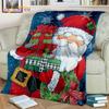 Snowman Blanket Santa Claus Blanket Christmas Blanket Winter Blessing Flannel Blanket for Bedroom Livingroom Sofa Elk Blanket