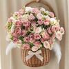 1/5PCS Artificial Flowers Silk Roses Small Tea Bud Festival Decor Home Windowsill Bonsai Accessories Wedding Background Wall Diy