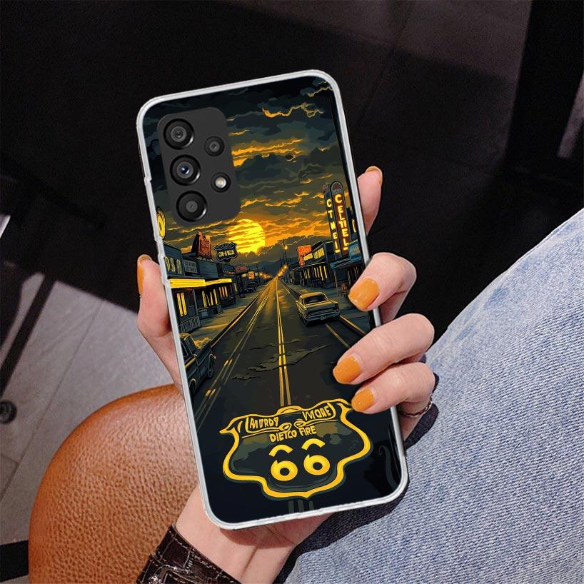 America Route 66 Phone Case For Samsung Galaxy A52 A32 A22 A12 A51 A31 A50S A30S A20S A10S Note 20 Ultra 10 Plus S10 A72 A71 Gal
