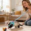 Adjustable Dinosaur-Shaped Small Pet  And Leash Set, Cute Plush Vest  With Bell For Ferrets, Rabbits, Guinea Pigs, Hamsters, Soft Breathable