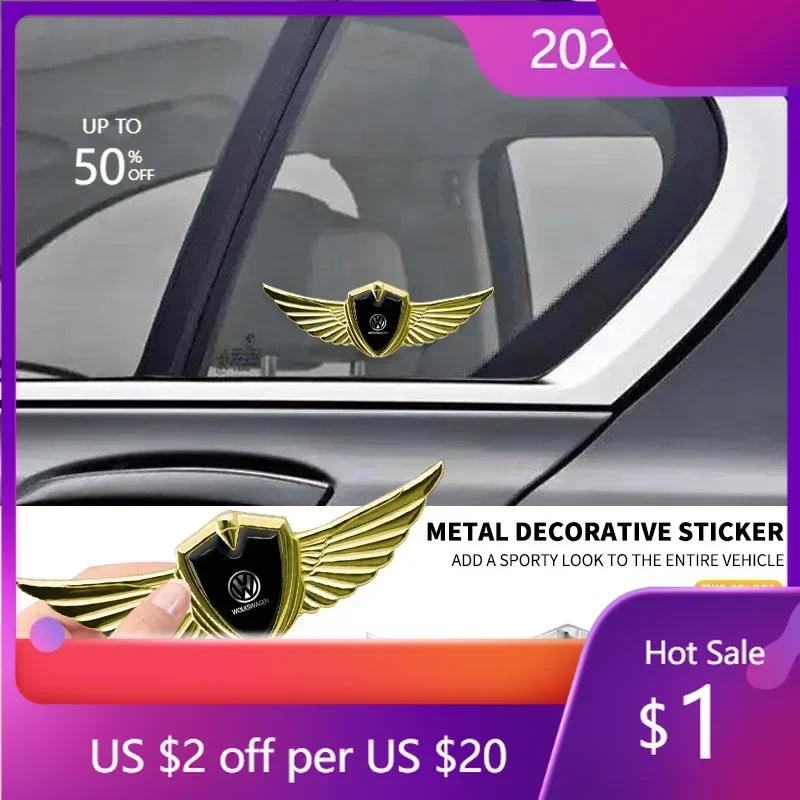 Neu Heiß 2025 Neu 3D Flügel Metallschild Logo Metallaufkleber Dekorieren Auto Zubehör Für Volkswagen R-Line GTI T5 Golf T-ROC R
