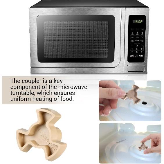 2 PCS Microwave Turntable Coupler, Microwave Oven Turntable Roller Guide Support Glass Tray Drive Coupling Replacement, Microwave-Oven Roller Guide