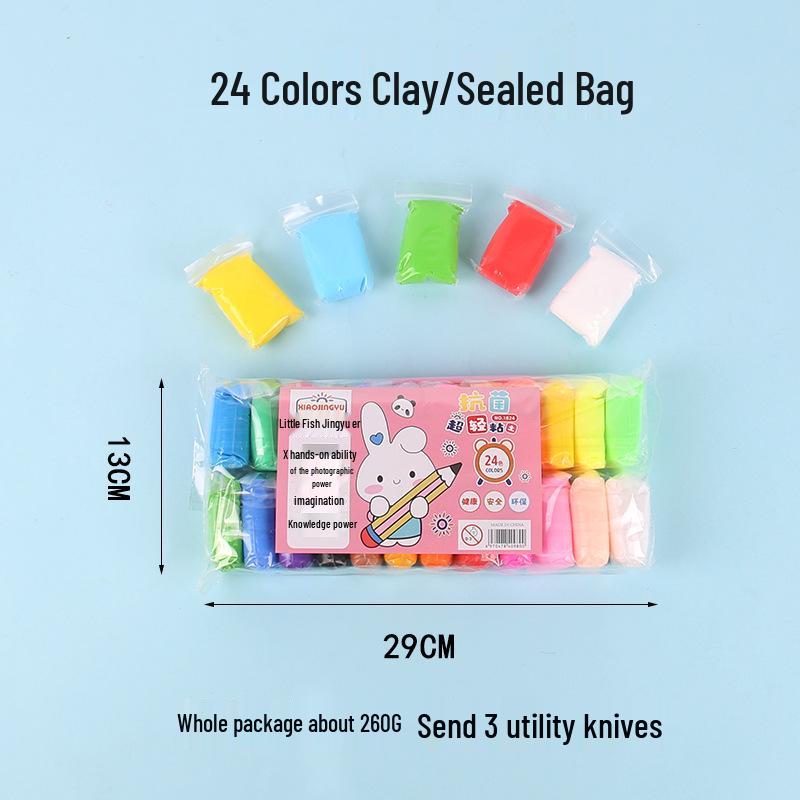 Handmade Ultra-light Children's Colored Clay Playdough Set with Tools