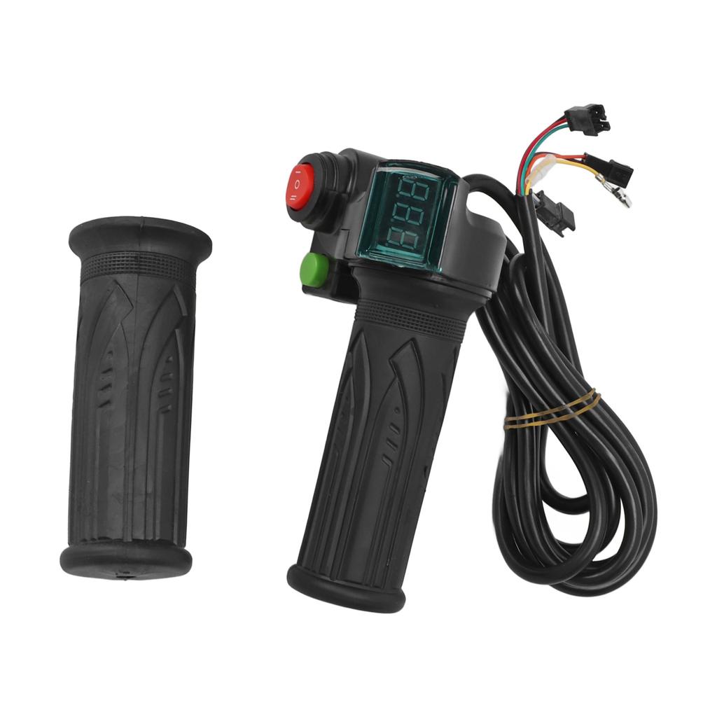 1Pair Handlebar Throttle Twist Grip Twist Throttle Accelerator Handle Grip with Red Font Display