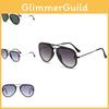Classic Aviator Sunglasses Men High Fashion Gradient Gray Lens Black Frame