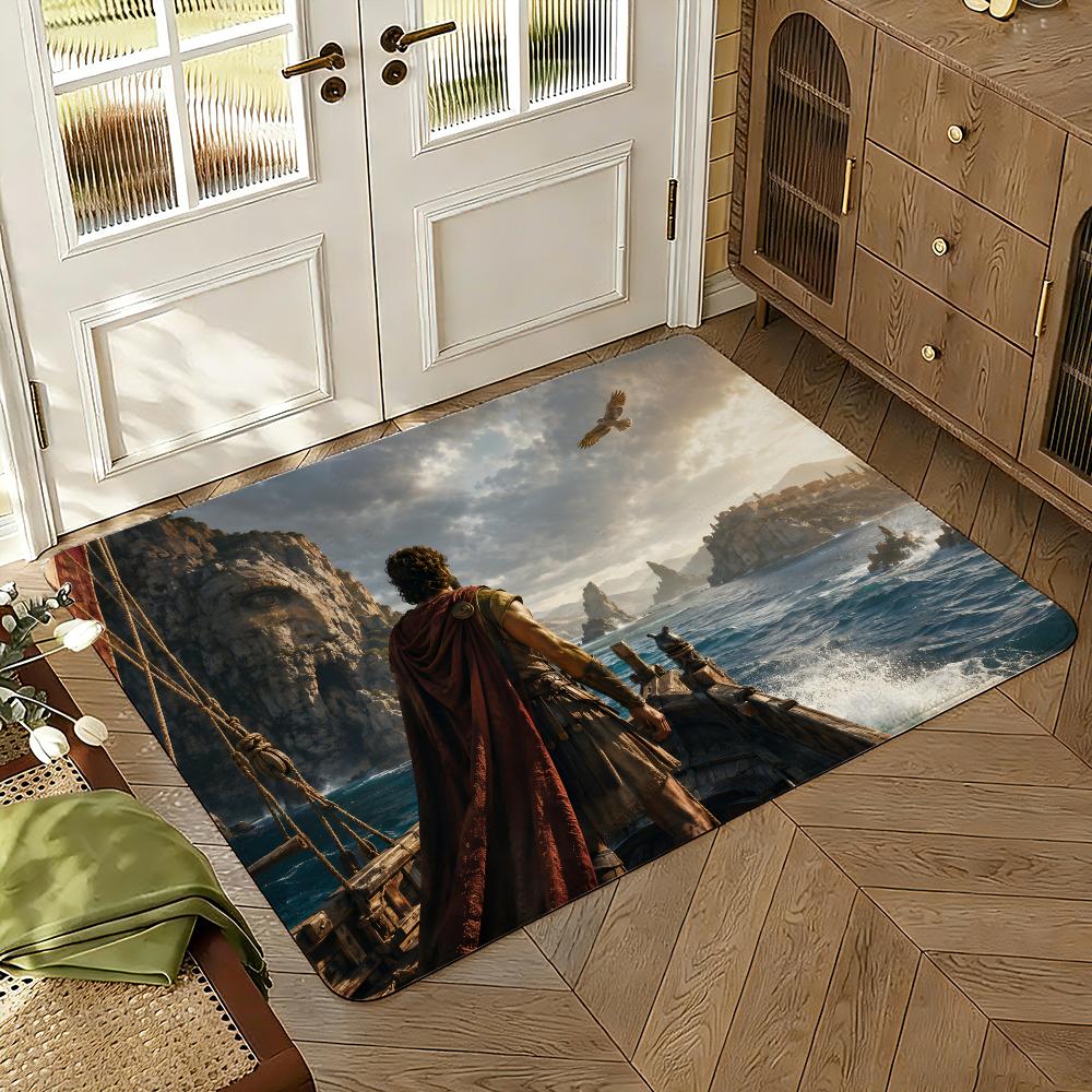 The Odyssey TV Floor Mat Soft Thickened Absorbent Non-Slip Bedroom Living Room Door Mat Home Decor Flannel Rugs