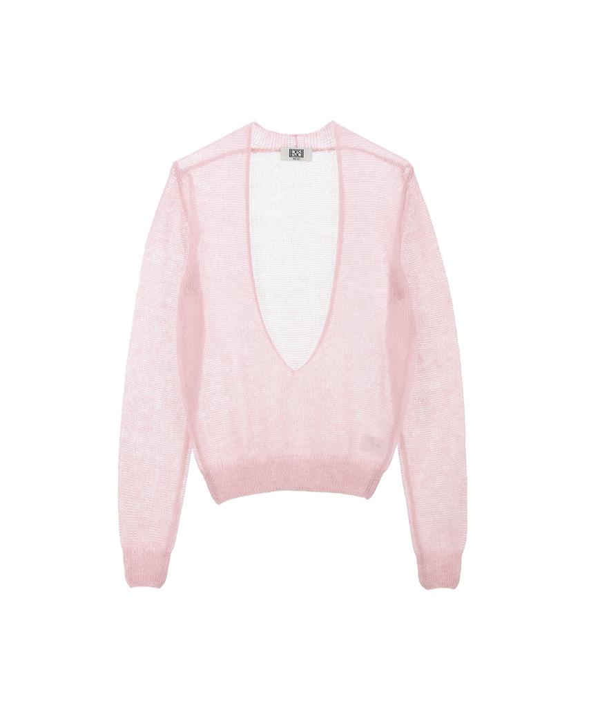 RENEJ Mohair Plunge Neck Knit