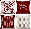 Cushion Cover 45X45 Cm Square Red Geometric Modern Decorative Cushion Cover For Pillows Living Room Sofa Home Decor