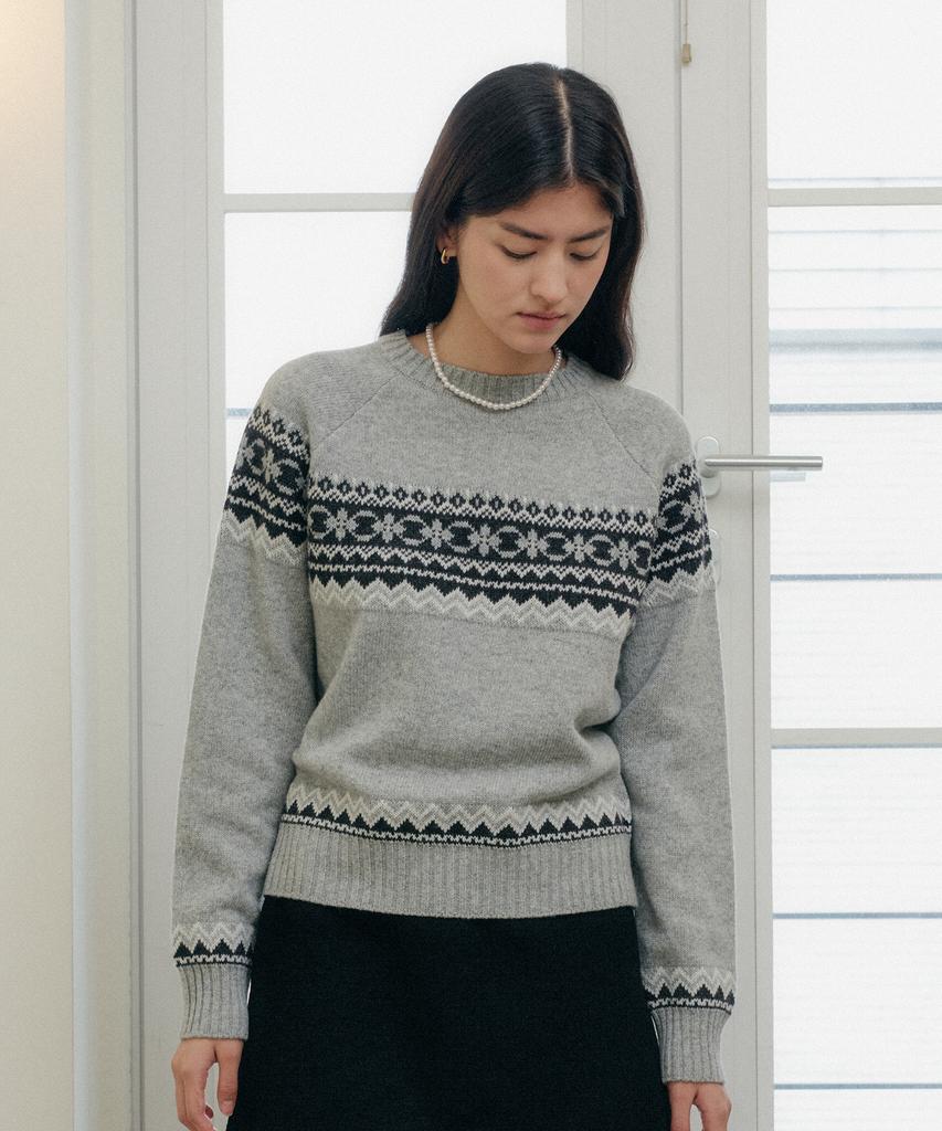YUPPE Jacquard Wool Knit_Gray