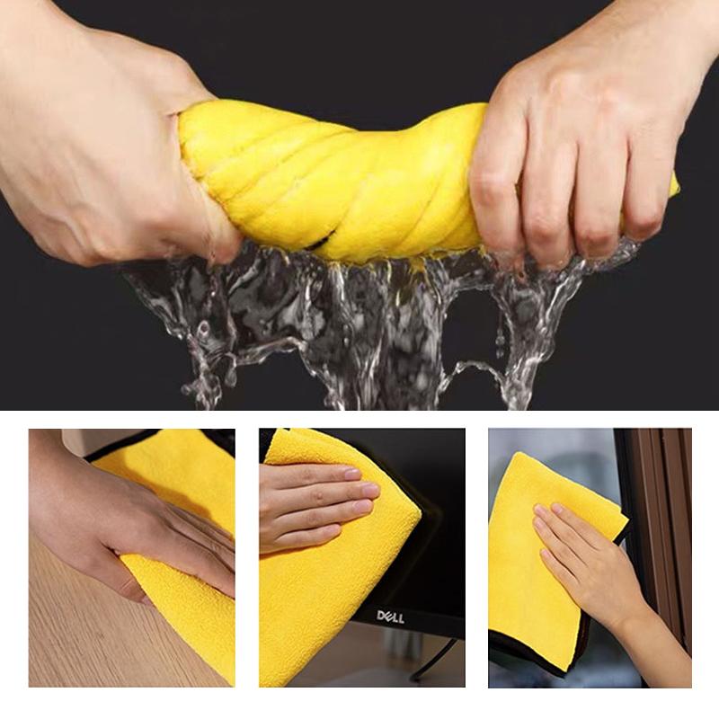 10 Pieces Super Absorbent Microfiber Washing Towels - Ultra-Fine Car Detailing Cloths designed for Drying Washing Polishing Waxing
