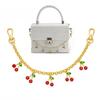 DIY Zinc Alloy Bag Hanging Chain with Cherry Pendant Detachable Shoulder Bag Carrying Chain Handbag Extension Chain for Woman