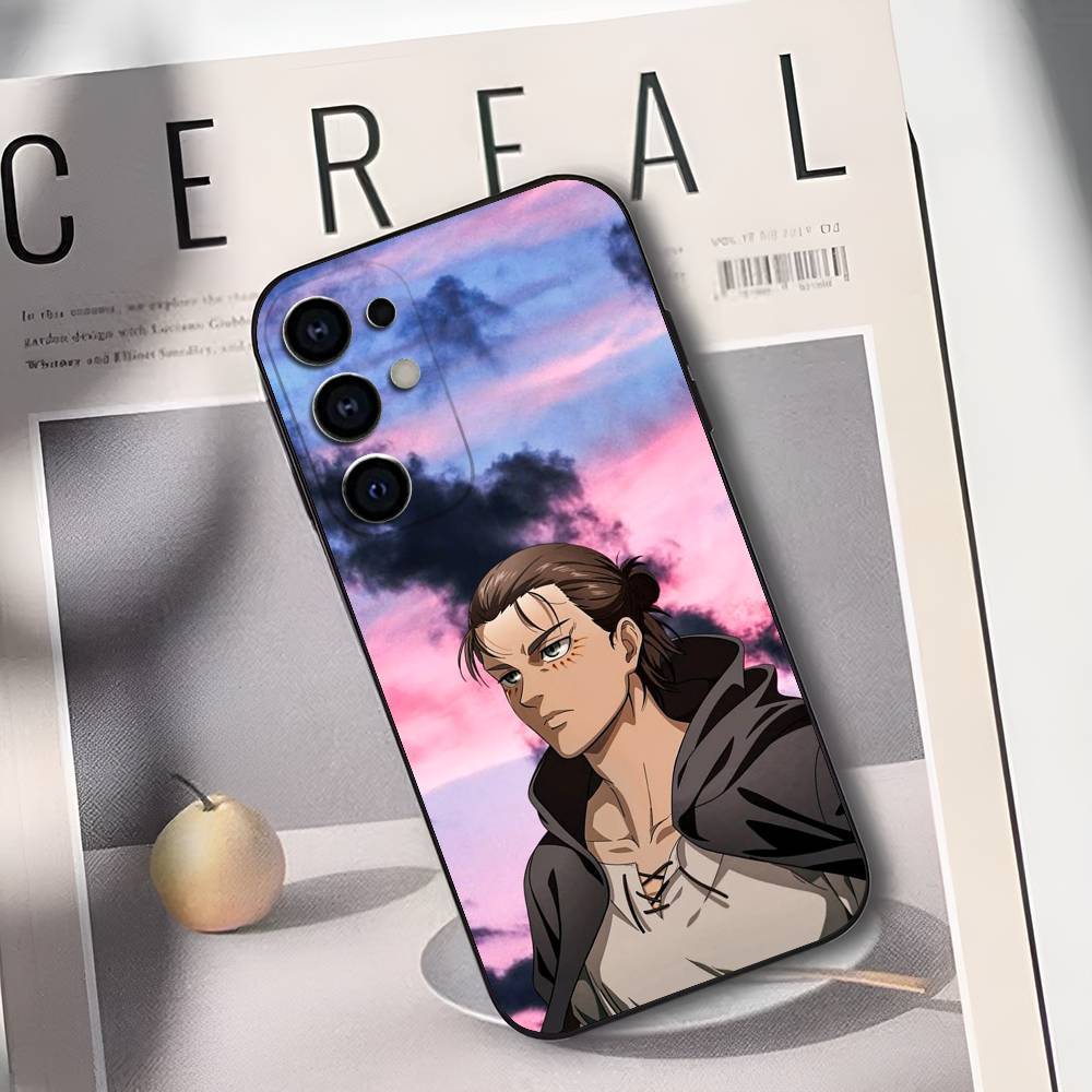 E-Eren Yeager A-Attack On T-Titans Phone Case For Samsung S25,S24,S21,S22,S23,S30,Ultra,S20,Plus,Fe,Lite,Soft Black Cover
