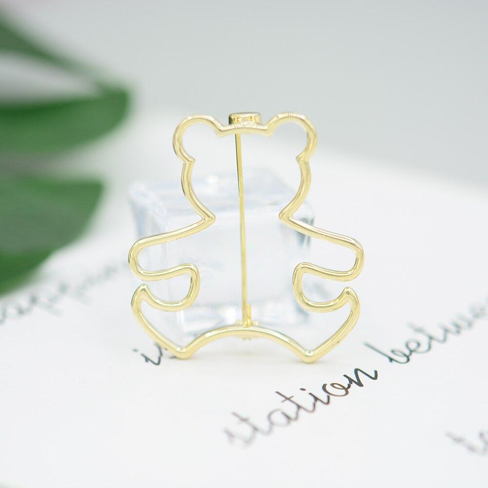 Blucome Newest Fashion Little Bear Shape Brooches Copper Animal Corsage Suit Scarf Pins for Women