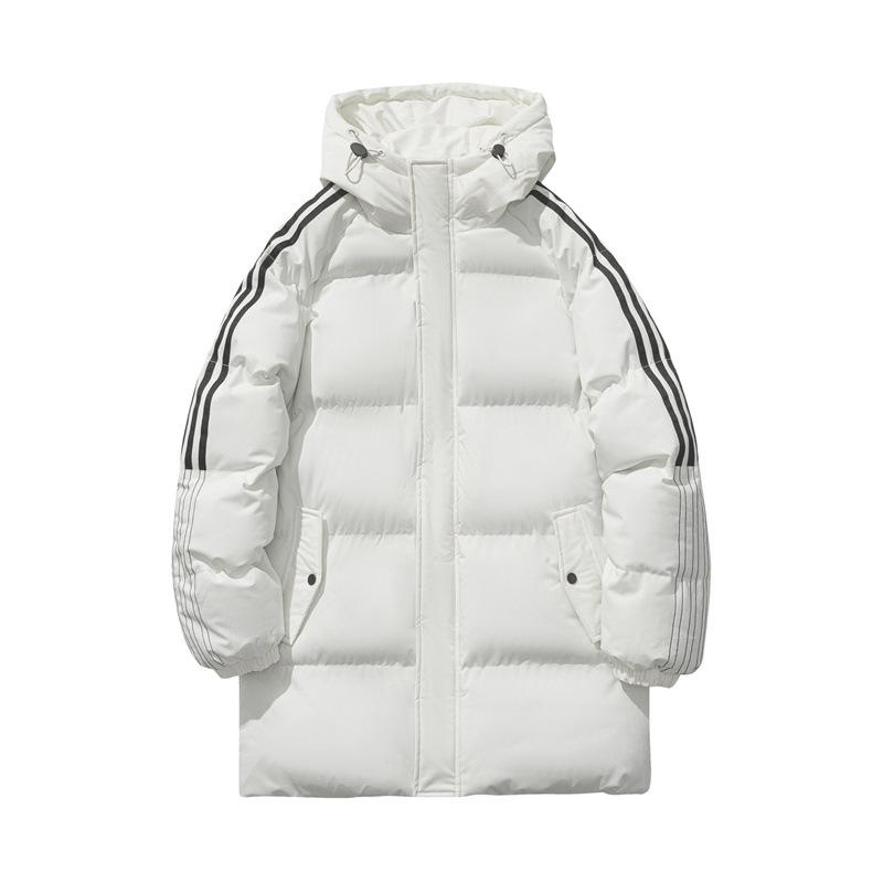 

Мужская зимняя куртка средней длины с капюшоном, утолщенная хлопковая куртка, зимняя куртка, стеганая куртка, хлопковая куртка 3XL белый