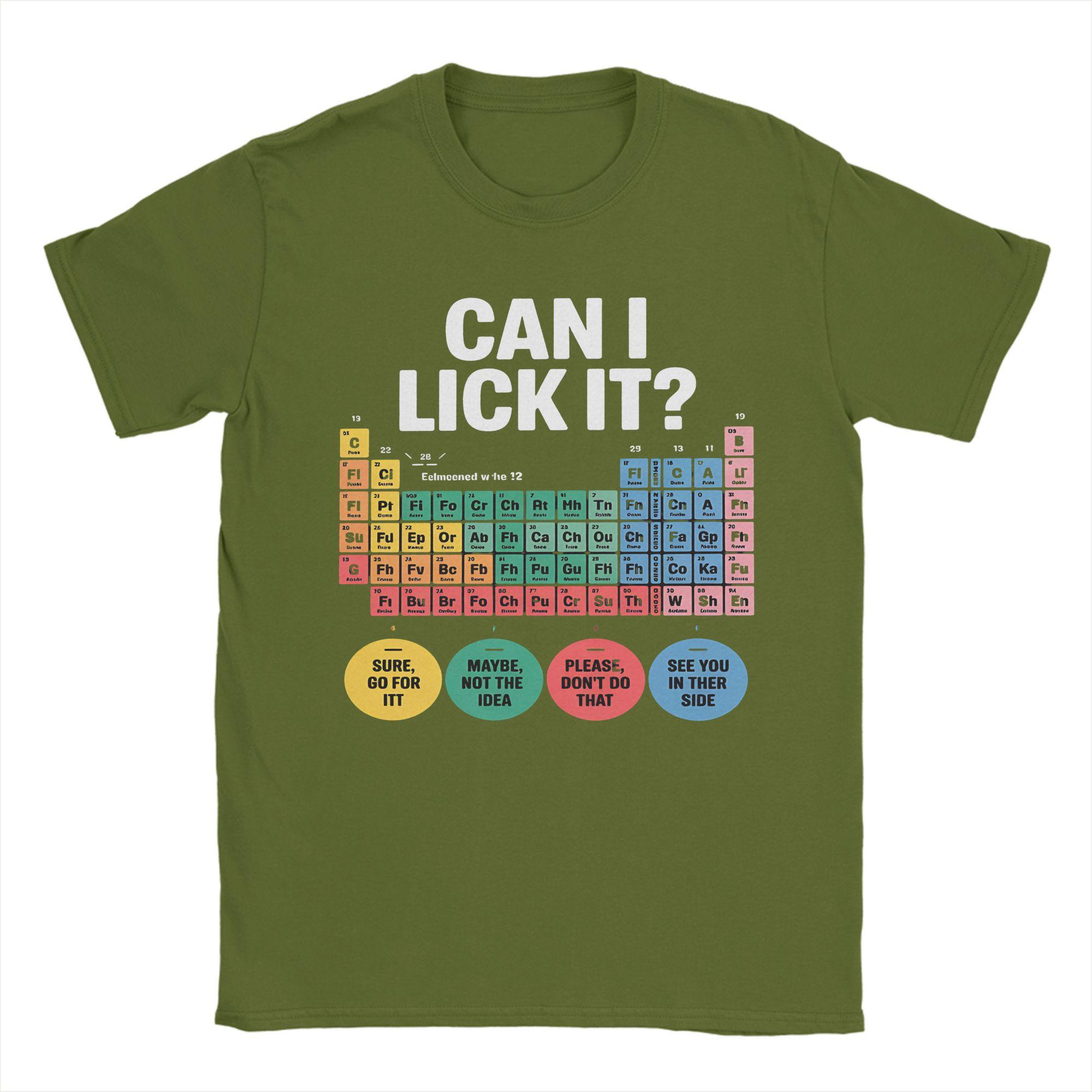 

Periodic Table Can I Lick It 100 days of School T-Shirt Men Women Casual Cotton Tee Shirt O Neck T Shirt Plus Size Clothes 4XL