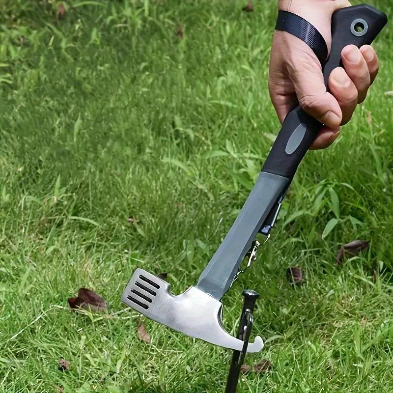 High Carbon Steel Multi-Functional Hammer, Non-Slip, Anti-Shock, with Fiberglass Plastic Coated Handle, for Camping, Gardening