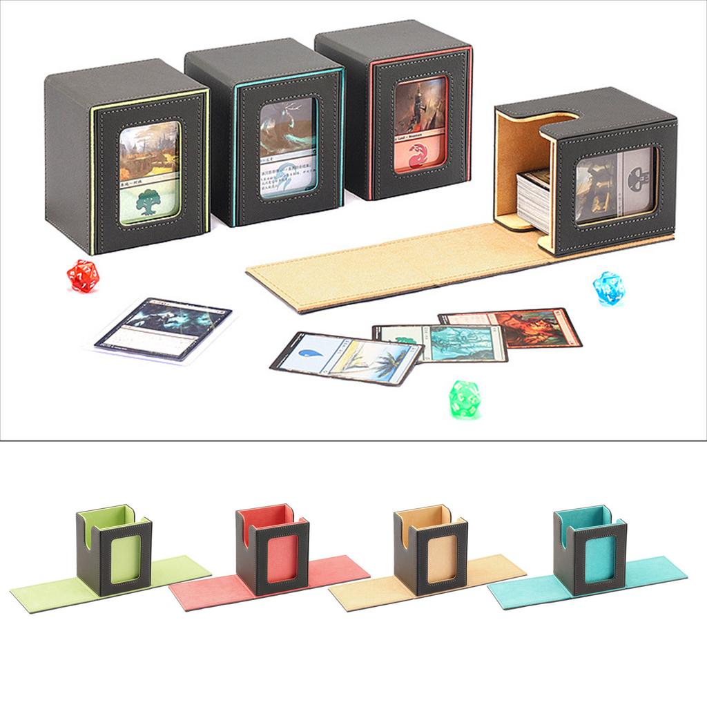 PU Leather Trading Card Deck Storage Box Gathering Card Toy Container Collectibles Game Card Collector Storage Case
