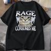 Wut verzehrt mich Katze T-Shirt Lustiges Katzen-Meme Aufgedrucktes T-Shirt Vintage Ungezügelte Alberne Katze Grafik-T-Shirt Humor Baumwolle Kurzarm-T-Shirt