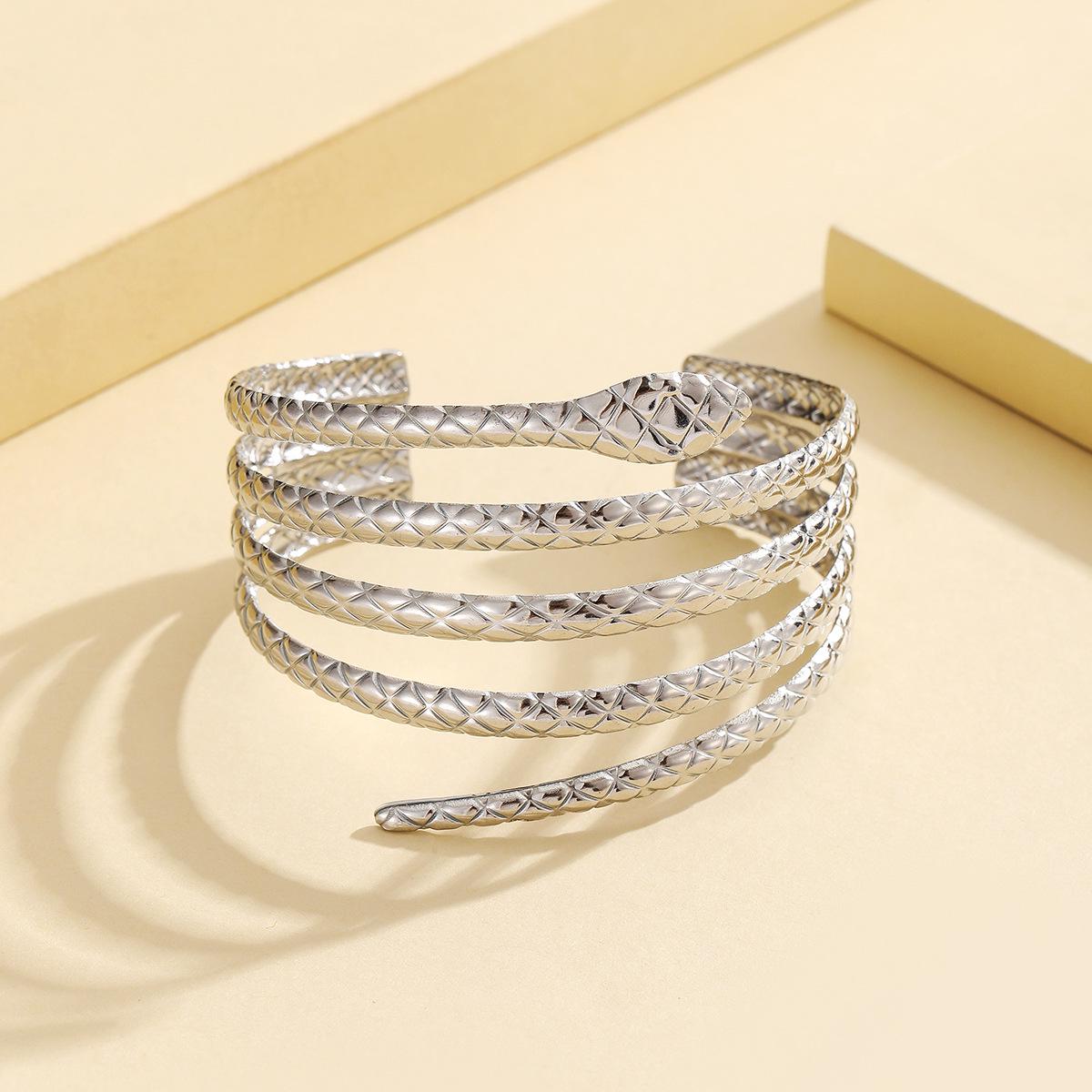 Punk Style Multi-layer Stainless Steel Snake Bracelet