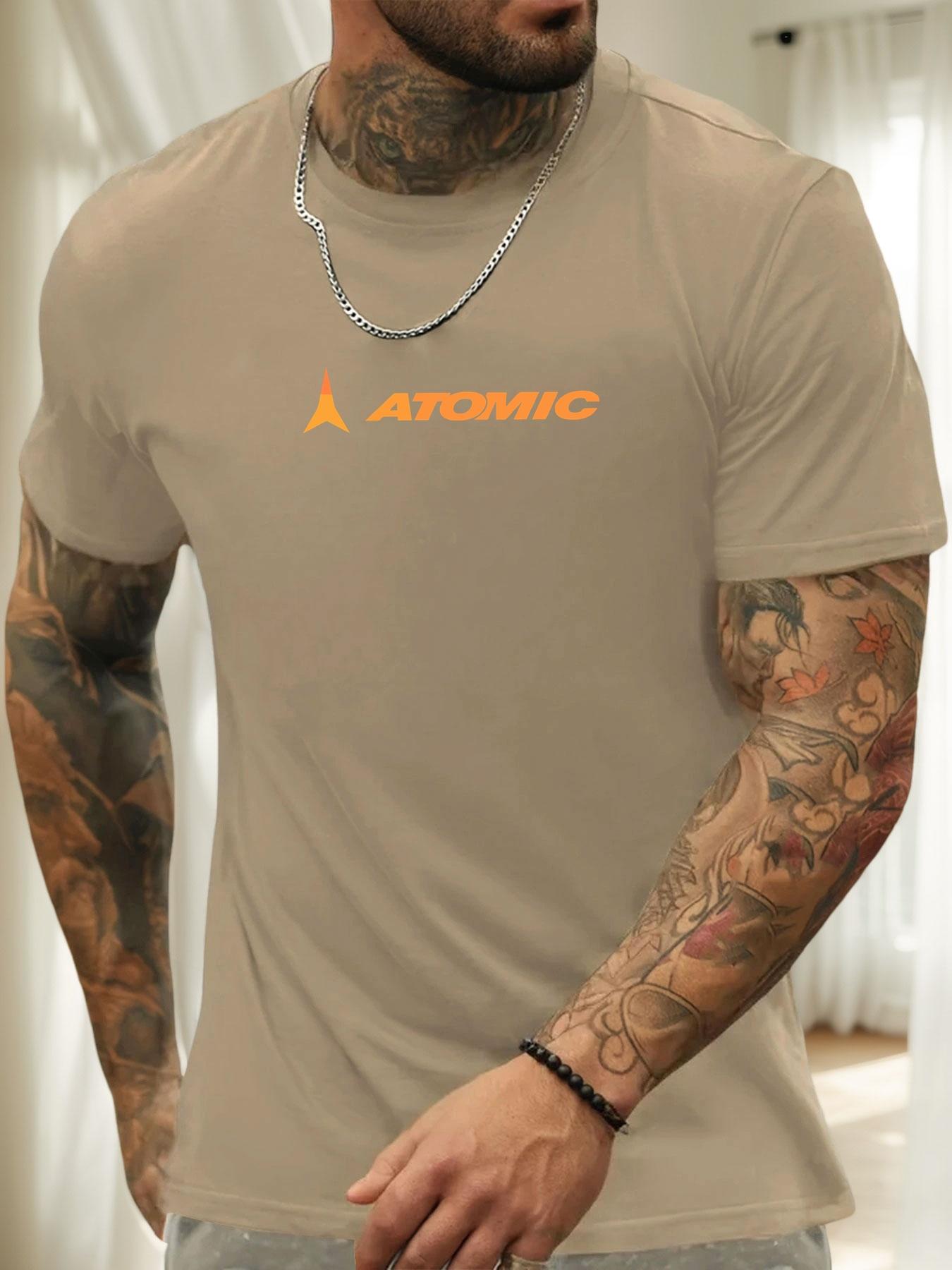 

Short Sleeve TShirt ATOMIC Mens 100 Cotton Pattern Printed Shirt Summer Round Neck Breathable Casual Fashion Cool Tee 3XL