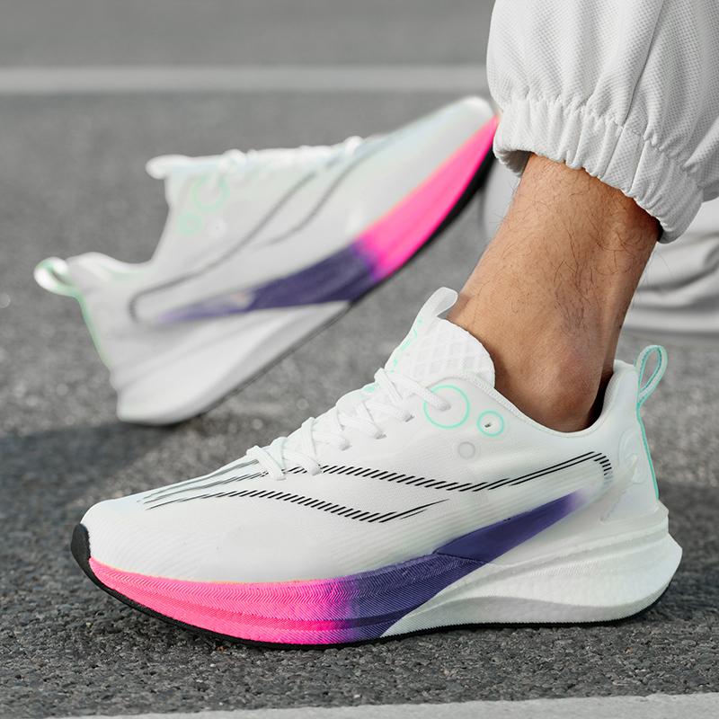 New Men's Running Shoes Carbon Plate Support Wear-resistant Rubber Outsole Sports Shoes Outdoor Shock-absorbing Tennis Shoes