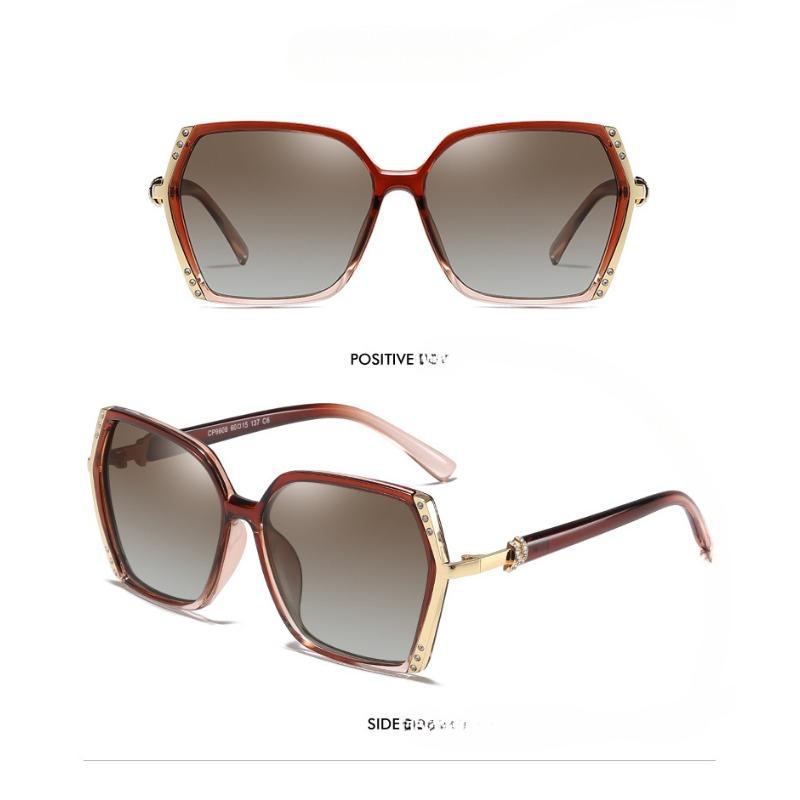 Fashion New TAC Polarizer Ladies Fashion Polarized Sunglasses Studded Sunglasses Street Sunglasses