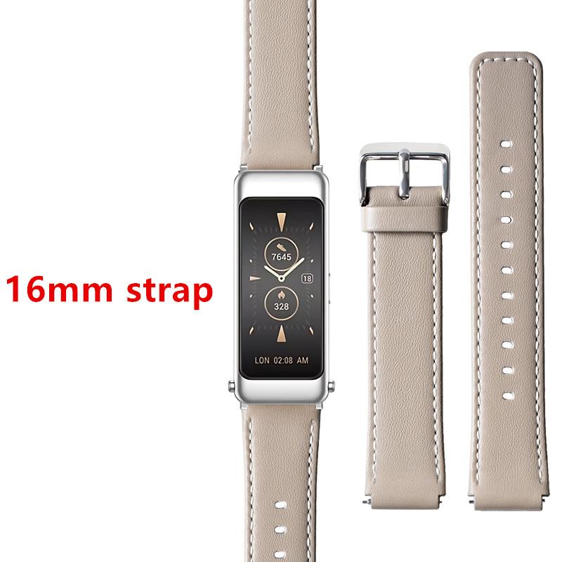

16 мм Легкий Дышащий Ремешок для Часов для Huawei B3 B5 B6 B7 Оригинальные Натуральные Кожаные Ремешки для Часов 16mm серый