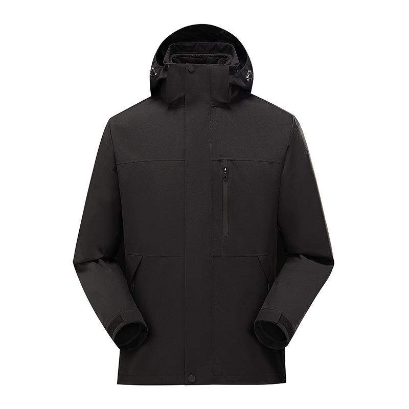 Men's & Women's Three-in-One Hooded Outdoor Jacket - Autumn/Winter Color Block Coat
