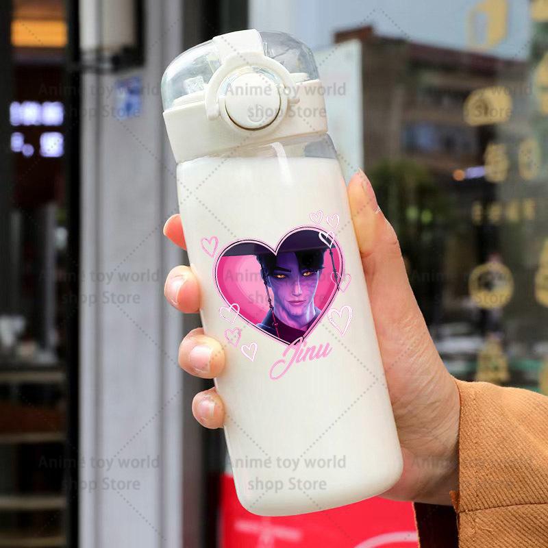

Lovely KPop Demon Hunters Sports Transparent Water Bottle 400ml Portable Gym Travel Clear Leakproof Drinking Bottle Frosted Bottle