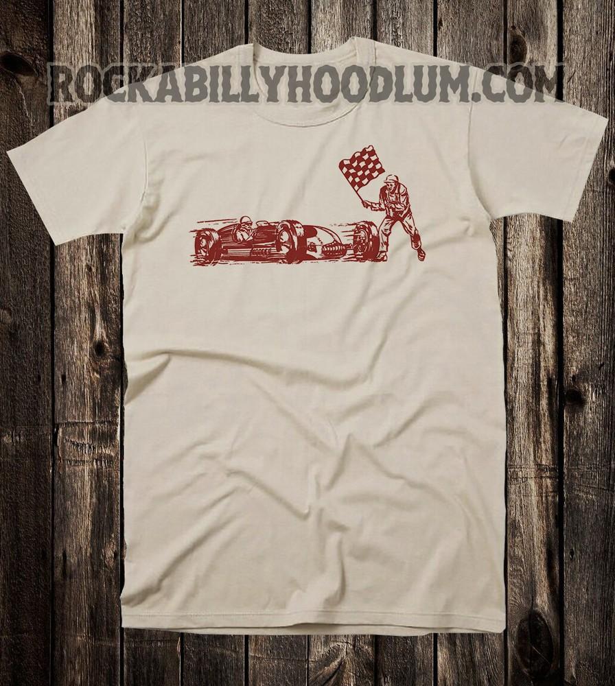Retro Hot Rod Tee T Shirt Drag Race Racing Speed Shop Almquist Checkered Flag Unisex T-Shirt XL