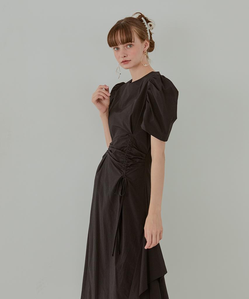 Etmont Pintuck String Dress, Black