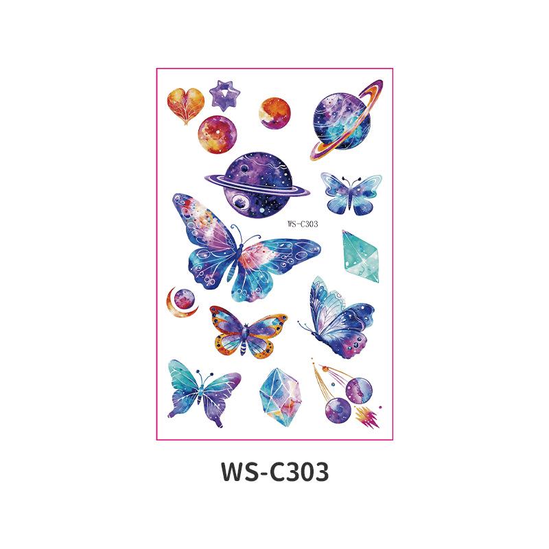 Fairy Tale Glitter Tattoo Stickers: Waterproof Butterfly, Unicorn & Bear Designs