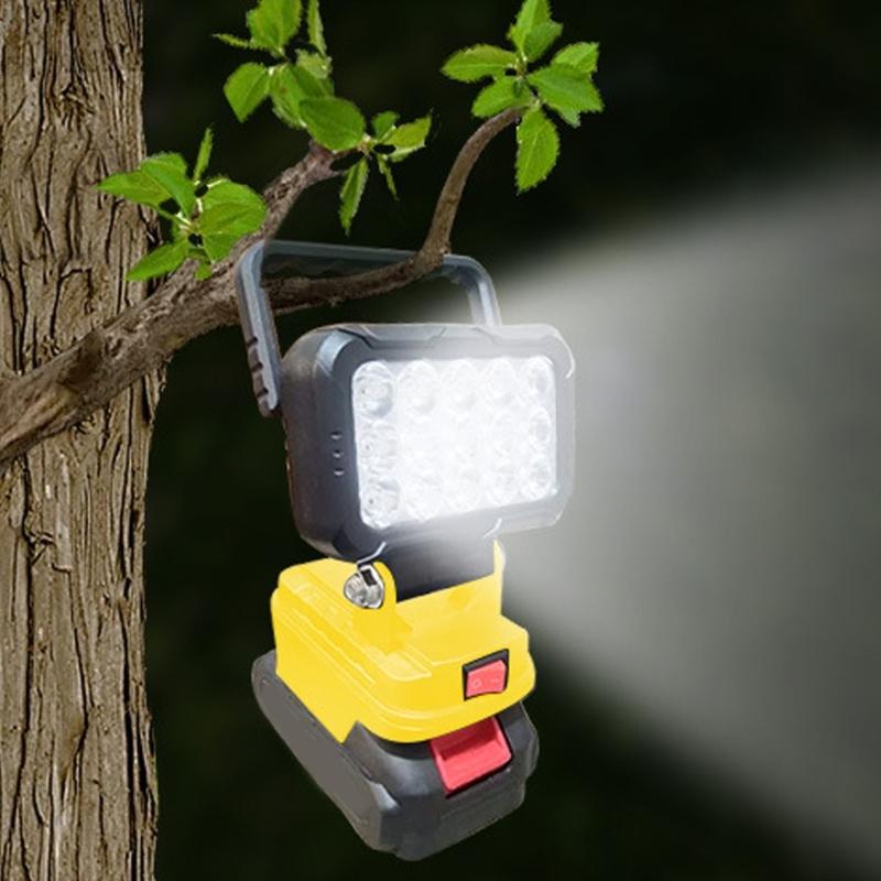 High Brightness Waterproof Tool Lamp With Battery Protective System 5V 2.1A Charging Port For Smartphones And Power Tool