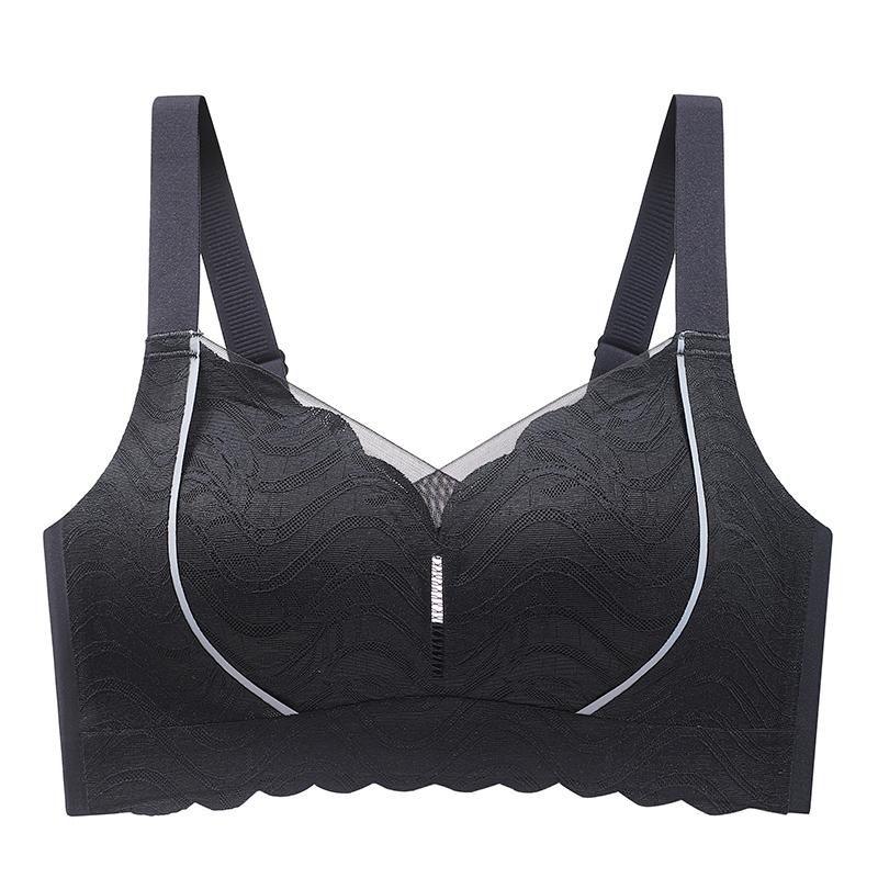 

Женское нижнее белье Большие размеры Бюстгальтер со сборками Поддержка антипровисания Полные чашки Бюстгальтеры без стального кольца Удобный кружевной жилет Typep Top 2XL